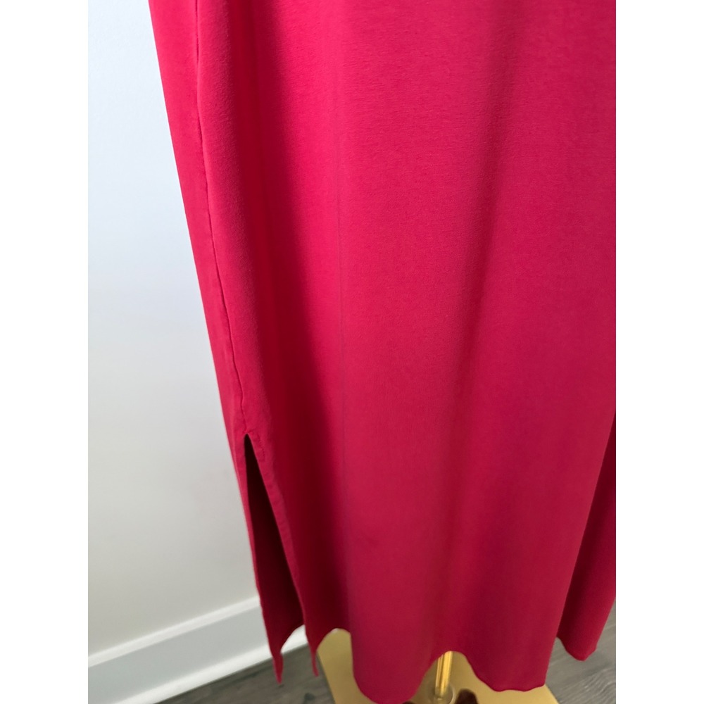 J. Jill Wearever Red Jersey Knit Maxi Dress Short Sleeve Empire Waist Womens M - Picture 4 of 11
